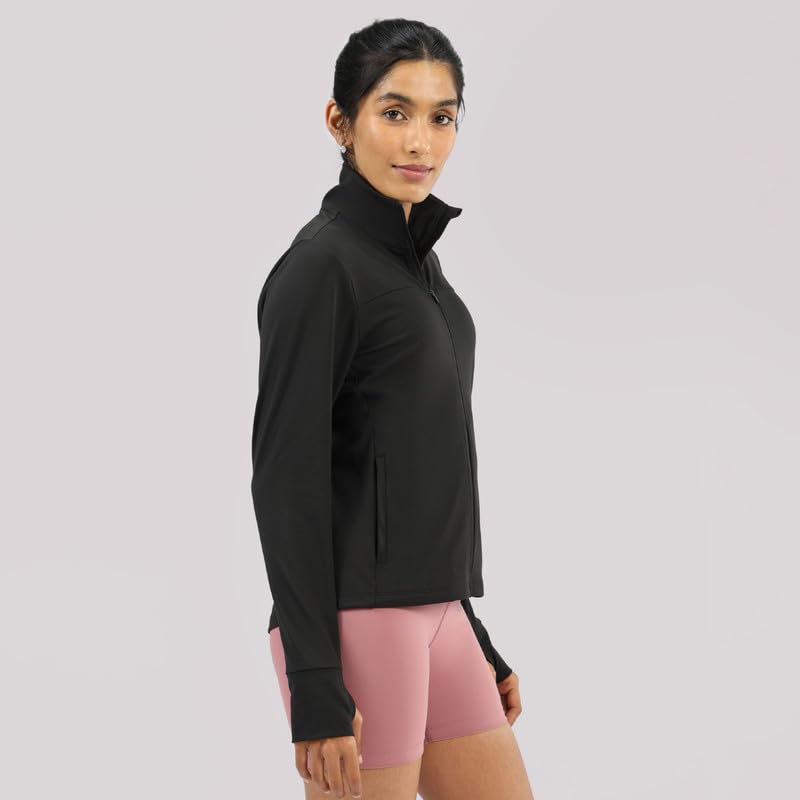 BlissClub Women Level Up Jacket | Convertible Collar | Windlyt Fabric | Full Sleeves with Thumbhole | Tracksuit for Women