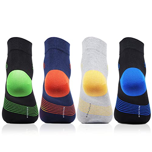 Bonjour Mens Cotton Ankle Length Multicolour 4 Pairs Bold Socks