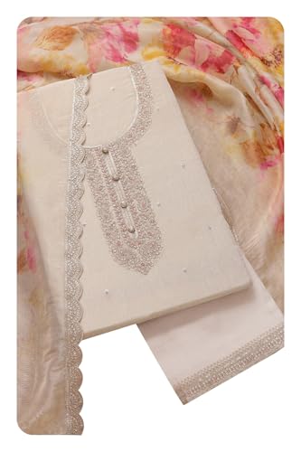 Soch Women Tissue Shimmer Unstitch Dress Material with Zari