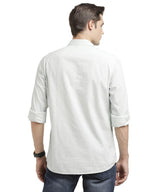 Turtle Men 100% Cotton Slim Fit Grey Printed Full Sleeve Casual Shirt