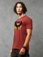 Bewakoof Air 1.0 Official DC Merchandise Batman Mens Graphic Printed Regular Fit Half Sleeve Round Neck Cotton Slub T-Shirt_646