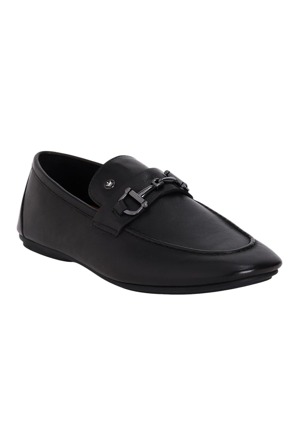 Louis Philippe Men Black Leather Loafers Euro- 41