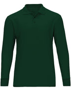 Premium Wear Men's Long Sleeve Polo Shirts - Stain Guard Polo Shirts for Men - Hunter Green - Medium
