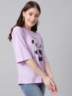 KOTTY Womens Cotton Blend Printed Oversized T-Shirts