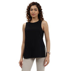 Last Tee Sleeveless Long Slit Top | Stays New for 750+ Days | Breathable | Long Slits | high Neck | Sleeveless Design