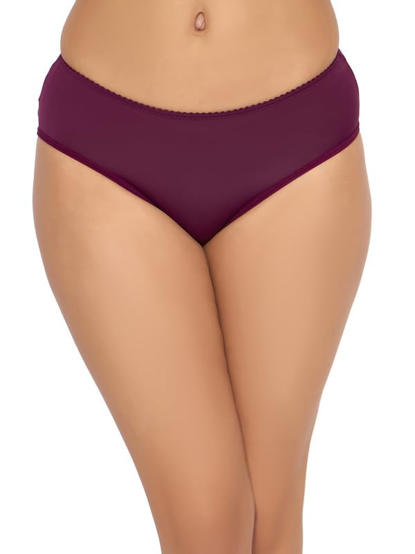 Clovia Womens Medium Waist Outer Elastic Hipster Panty (MP2370R15_Purple_XXL)