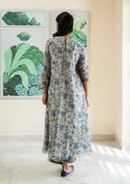 ANNI DESIGNER Womens Rayon Viscose Printed Anarkali Kurta with Pant (JUBI White_S_White_Small)
