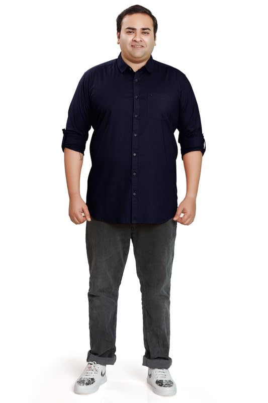 BE ACTIVE Mens Casual 100% Cotton Solid Plus Size Shirt || Plus Size Shirts for Men || Casual Plus Size Shirt || Casual Wear Sh
