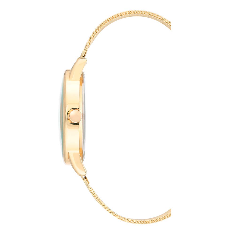 Nine West Women's Floral Dial Mesh Bracelet Watch