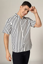 Greciilooks Mens Rayon Casual Shirt Regular Fit Men Casual Shirt (White, Xx-Large)