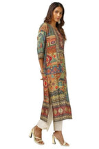Soch Womens Multicolour Viscose Muslin Ethnic Motifs Kurta With Sequins