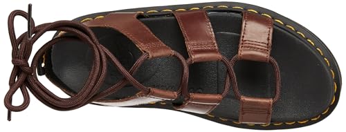 Dr. Martens Women's Nartilla Sandal, Dark Brown New Oily Illusion, 8