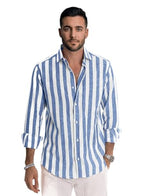 Be Active MenS Casual Linen Blend Stripes Regular Fit Shirt || Casual Shirts For Men || Men Casual Shirt || Casual Wear Shirts 