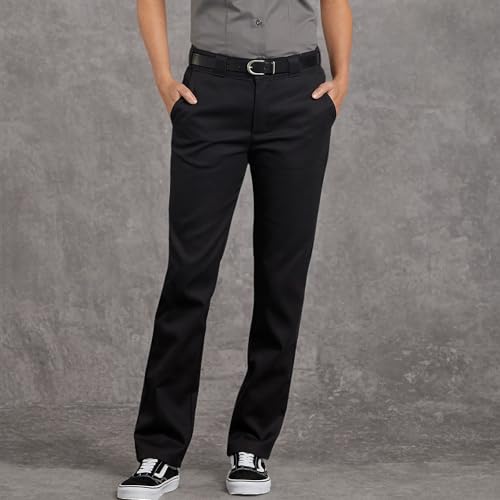 Dickies Women's Flex Slim Fit Work Pants, Black, 16