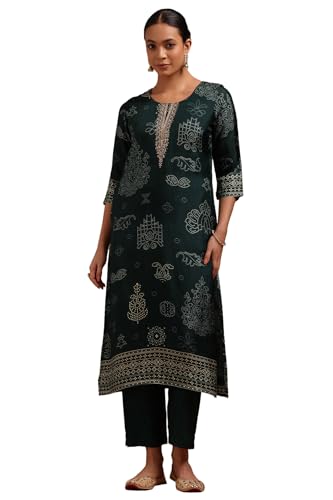 Soch Women Russian Silk Ethnic Motifs Kurta Set with Cutdana