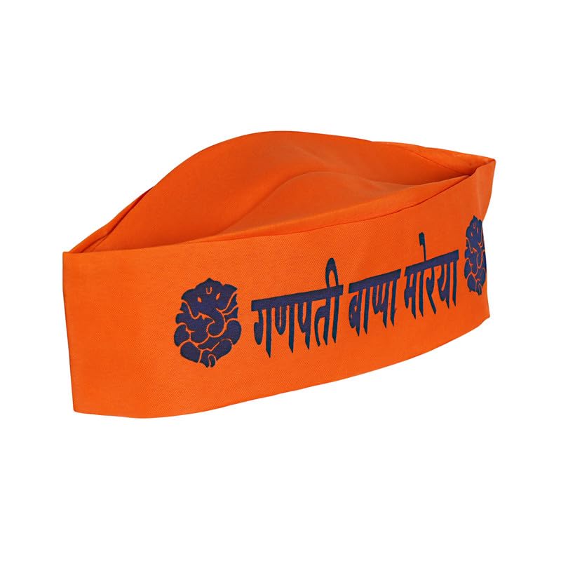 Priyakant Safawala Traditional Handstitch Ready To Wear Ganpati Bappa Printed Topi, Cap, And Special Ganesh Chaturthi Festival P