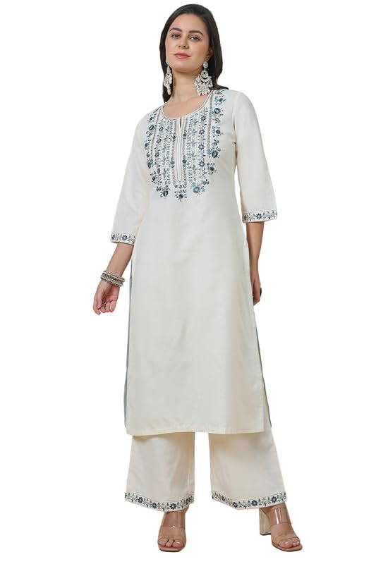 Soch Women Silk Blend Embroidered Kurta Set with Thread Work