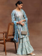 Libas WomenS Silk Blend Kurta Set (36693O_Blue