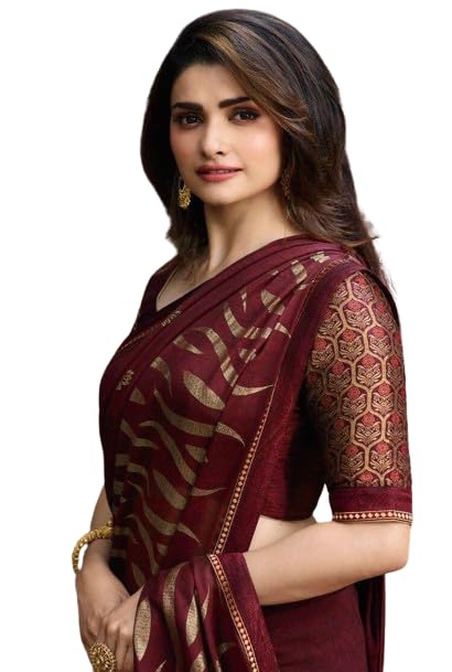 Flosive Womens Kanjivaram Silk Saree With Handloom Weaving Work With Blouse (MAROON)
