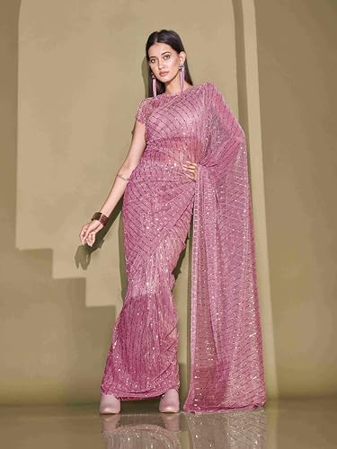 Womanista WomenS Women Ready To Wear Saree Ll Women Lycra Saree Ll Women Pre Draped Saree Ll Women One Minute Saree Ll Un-Stitc
