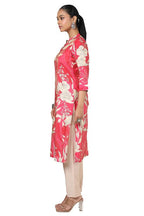 Soch Womens Fuchsia Tissue Floral Print Kurta