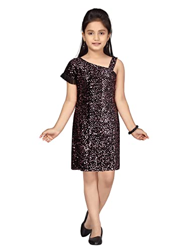 Aarika Girls Nylon A-Line Knee-Length Dress (MD-21960_Pink_36)