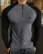 EYEBOGLER Men High Neck ColourBlocked Full Sleeve Regualr Fit T-Shirt