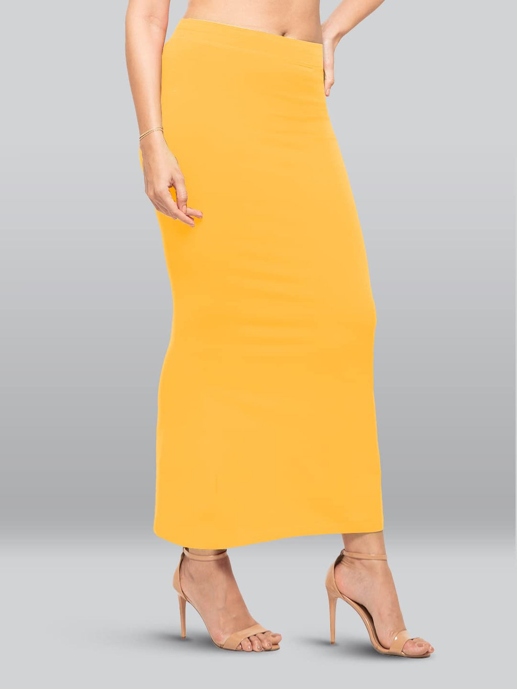Lyra Lycra Saree Shapewear Petticoat for Womens Sarees Yellow