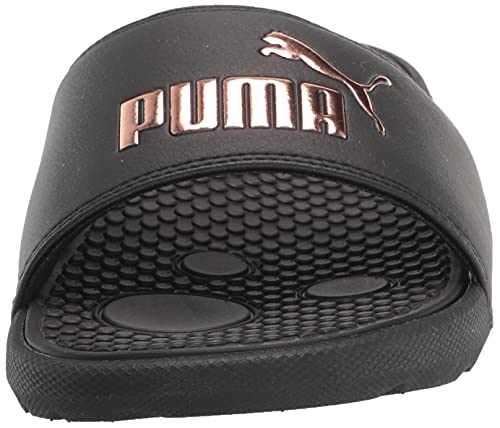 PUMA Women's COOL CAT Slide Sandals, Puma Black-Rose Gold, 10