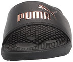 PUMA Women's COOL CAT Slide Sandals, Puma Black-Rose Gold, 10