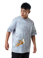 The Souled Store Men Official Tom & Jerry: The Chase Grey Printed Oversized T-Shirts