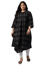 W For Woman Plus Size Black Rayon A-Line Kurta With Asymmetric Hemline_22Auw18085G-118655_4Xl