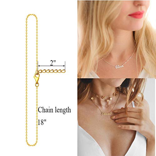 Yiyang Personalized Pendant Jewelry for Girls Name Necklace 14K Gold Plated Stainless Steel Birthday Gift for Women Patricia