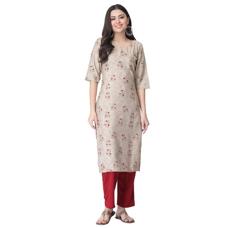 Pinkmint Kurta for Women, Kurta Kurti for Women, Stylish Latest Crepe Kurta, Womens Kurta(530392_M)