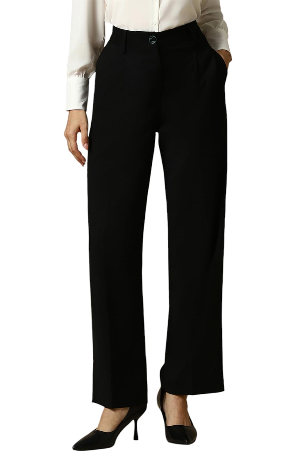 Allen Solly Women Regular Fit Solid Casual Formal Pants