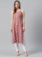 ANNI DESIGNER Womens Rayon Blend Straight Printed Kurta (KMG RED_XXL_Red_XX-Large)