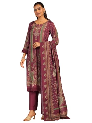 Libas WomenS Muslin Kurta Set (49906_Maroon