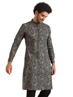 Kisah MenS Black Indian Ethnic Wear Kurta For Wedding & Festivals
