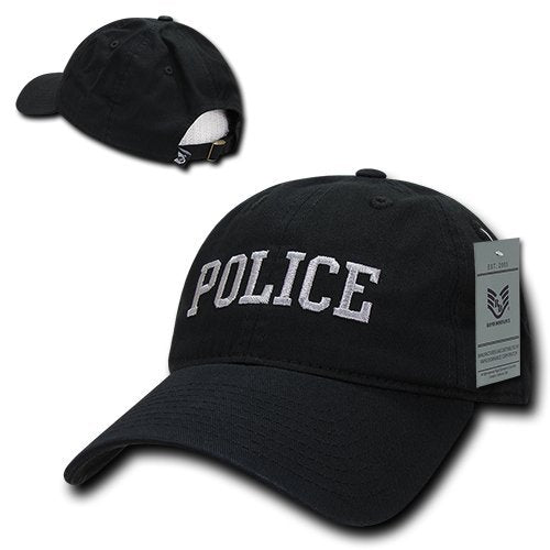 Relaxed Cotton Caps, Police, Black