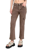 Nifty Womens Denim Stretchable Coffee Cargo Jeans(1460_CFFE_30_Coffee_30)