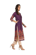 Soch Womens Wine Muslin Blend Ethnic Motifs Kurta With Sequence Work