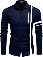 Bellstone Mens Solid Regular Fit Shirt (B-8200_Navy Blue