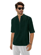Be Active MenS Solid 100% Cotton Short Kurta With Mandarin Collar || 3/4Th Sleeves Short Kurta For Men Cotton || Stylish Short 