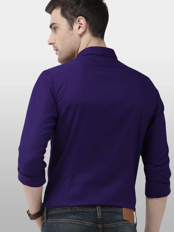 Tee Projekt Mens Shirt Solid Cotton Long Sleeve Button Down Beach l Office l Home (Pack of 1)