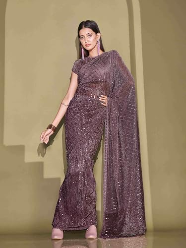 Womanista WomenS Women Ready To Wear Saree Ll Women Lycra Saree Ll Women Pre Draped Saree Ll Women One Minute Saree Ll Un-Stitc