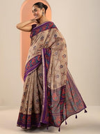 Libas Womens Printed Cotton Blend Saree With Blouse Piece