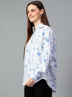 KOTTY Womens Oversized Cotton Blend Shirt(Multicolor,S)