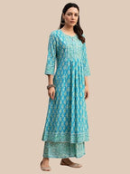 Greciilooks WomenS Stylish Ethnic Printed Straight Kurta Set With Pants And Dupatta For Festive, Wedding, Party, Office & Casual