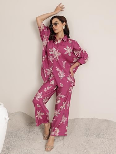 Libas WomenS Silk Blend Co-Ord Set (400231Or