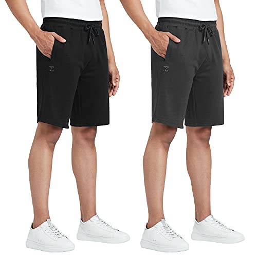 XYXX Athleisure Mens Cotton Shorts | Super Soft, Knee Length Comfortable Everyday Wear | Relaxed Fit Solid Code Shorts with Zip